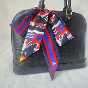 Auth Chanel ShipFlag Silk Twilly
